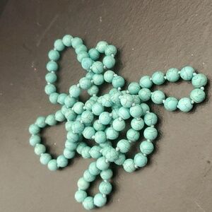 46" Iris & Lily turquoise necklace. DX.